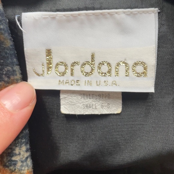 Vintage Jordana Jungle Animal Print Gold Buttons Fax Fur Blazer - Picture 16 of 16